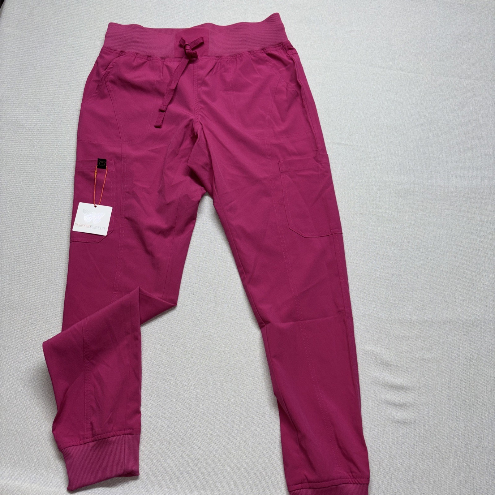 Hot Pink Women’s Cargo Cargo Jogger Scrub Pants From Monarch Uniforms M NWT