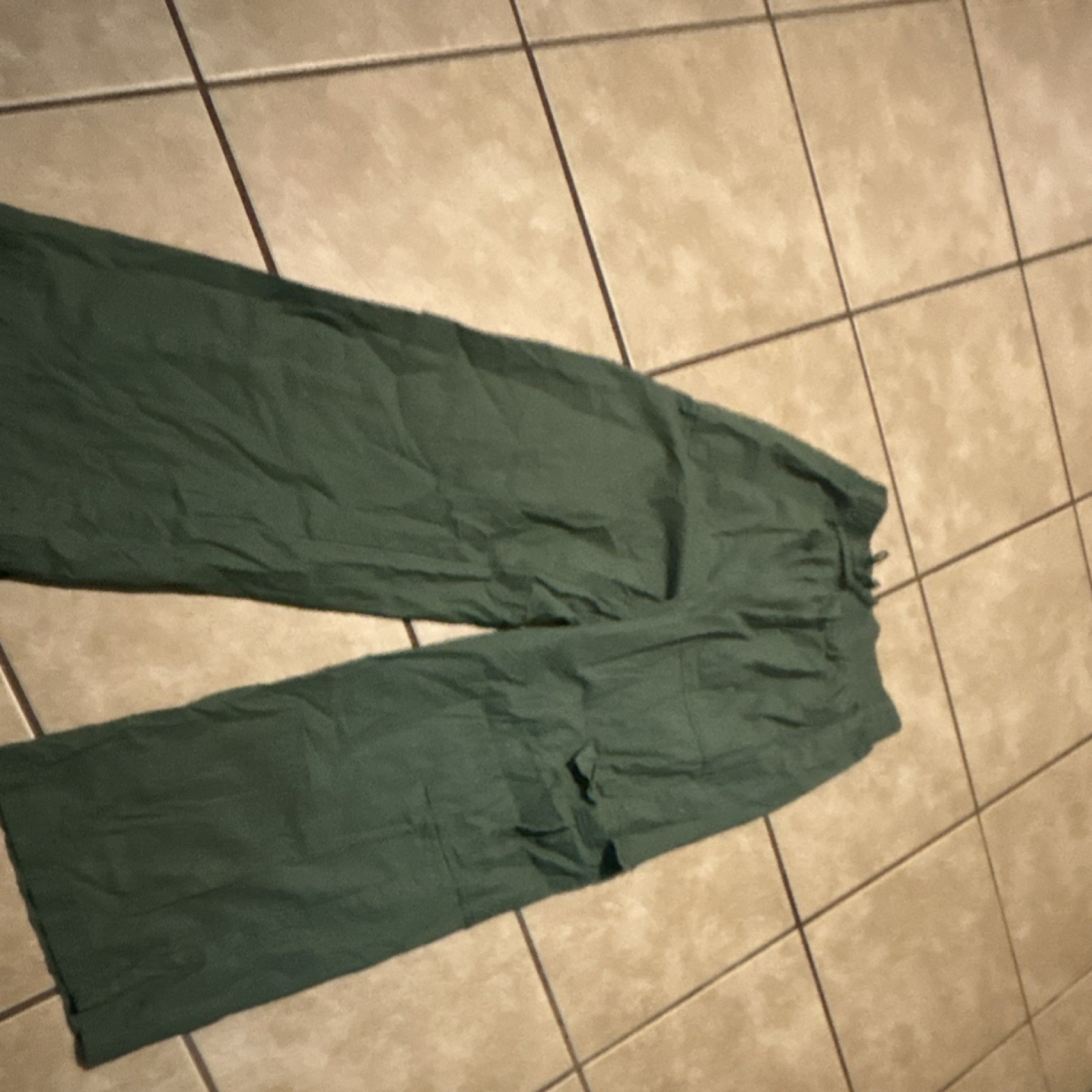 Class Green Medical Scrub Pants Size L (10/12) Elastic Waist Drawstring