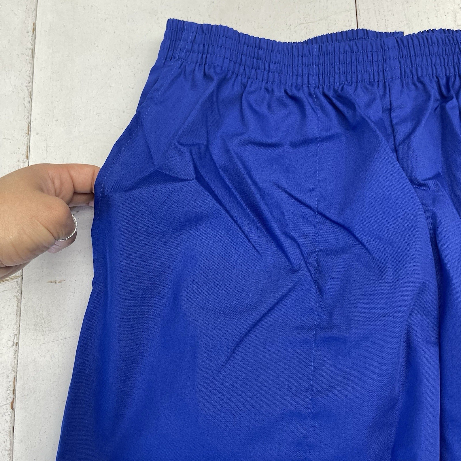 Fashion Seal Healthcare Blue Cotton Blend Elastic Waist Scrub Pants Adults Large