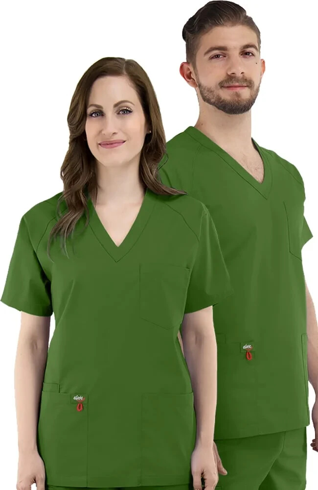 ELATE BY ALLHEART SCRUB TOP 3 POCKET UNISEX SIZE 4XL ALOE GREEN