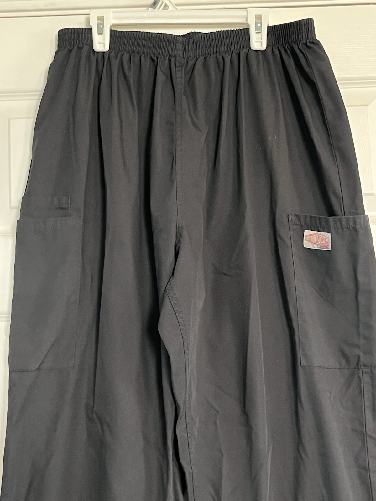 Scrubzone Medical Scrub Pants Womens Size XL Black Elastic Waistband Nurse Work