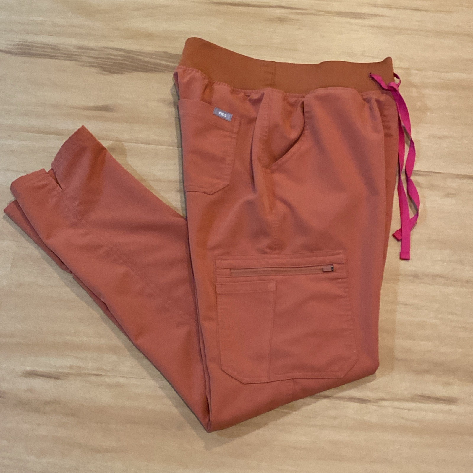 Figs Scrubs Yola High Rise Pants Womens Size S/T Small Tall Creamsicle Bottoms