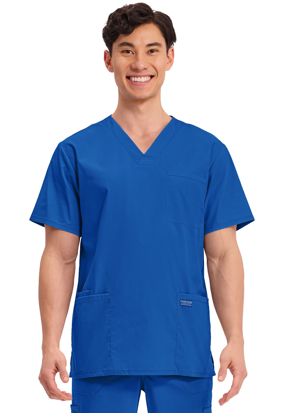 Royal Cherokee Workwear Professionals Scrubs Mens V Neck Shirt TALL WW695T ROY