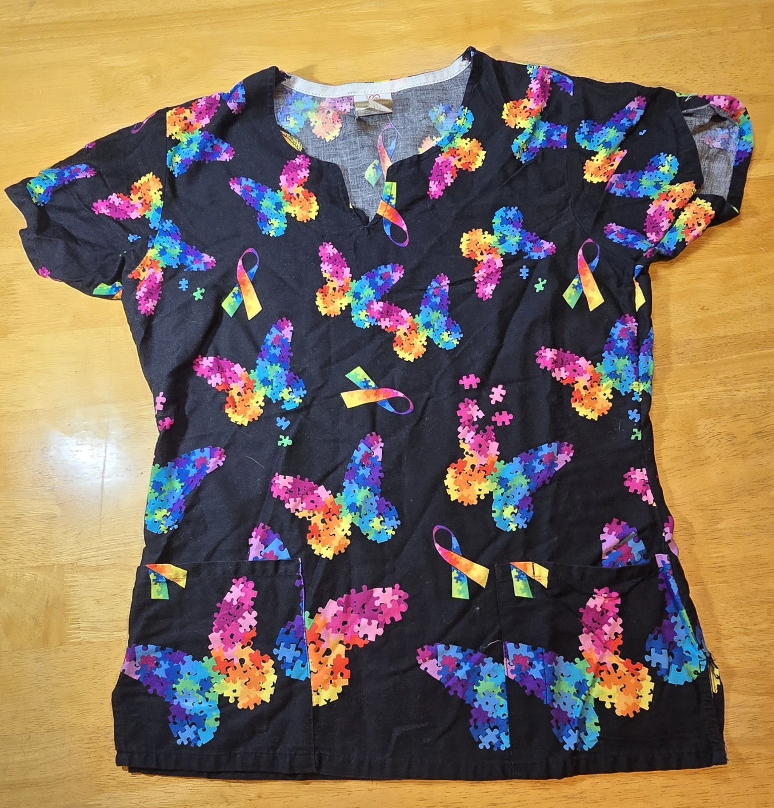 Autism Awareness Butterfly Scrubs, XS, Extra Small