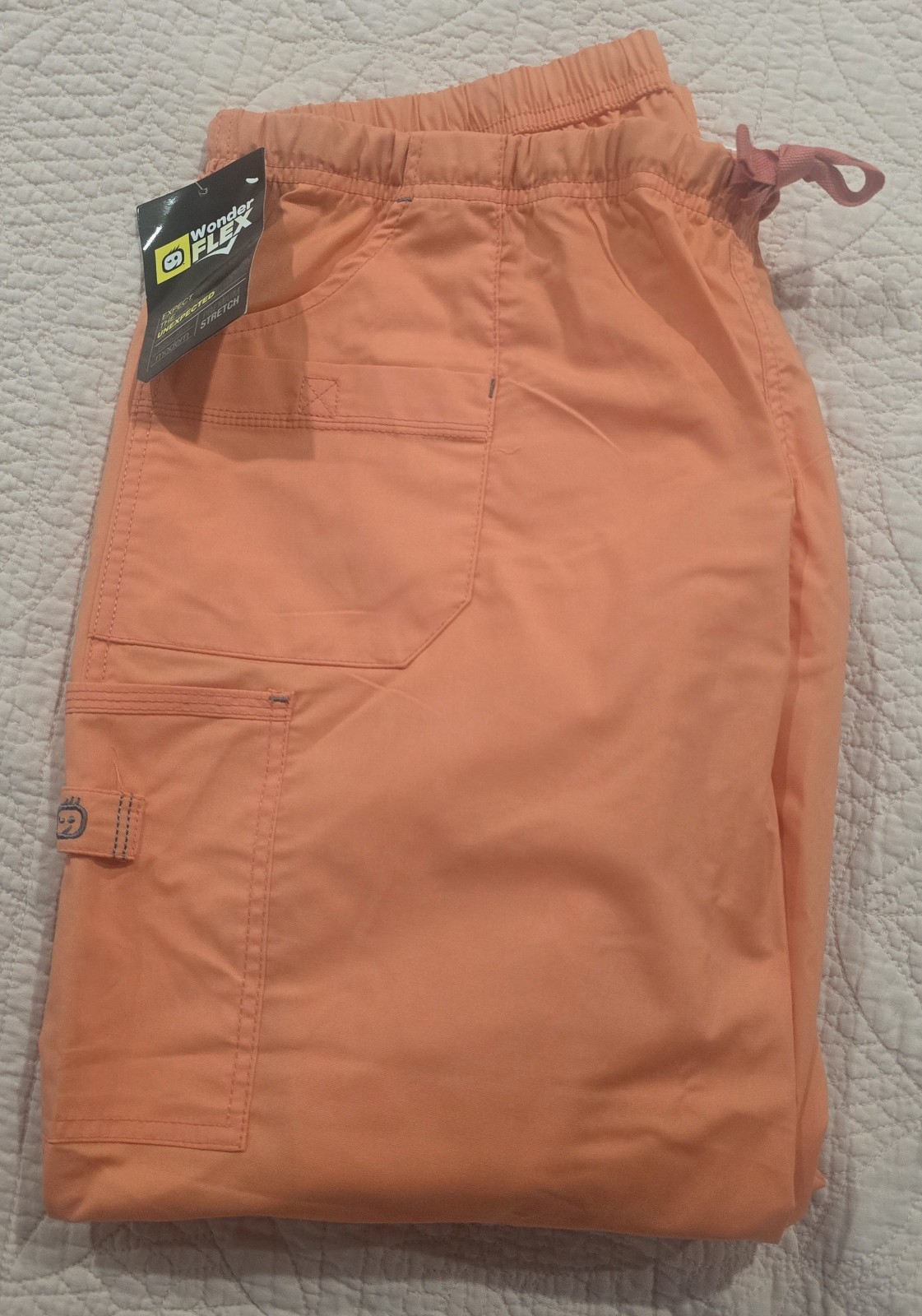 WonderWink WonderFlex Sundet Orange Scrub Pants 2X Cotton Polyester Spandex 5108