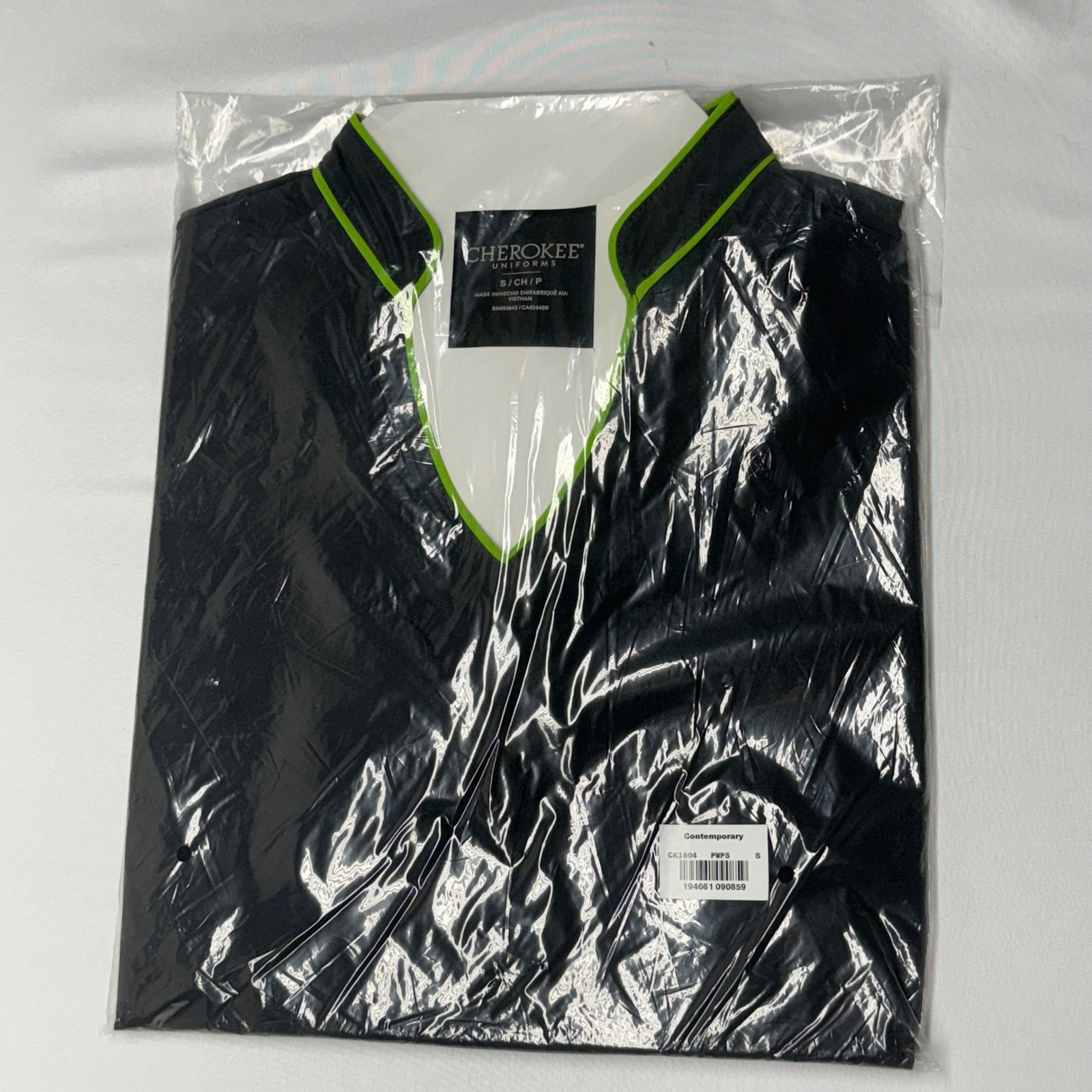 Cherokee Uniforms Contemporary Black V-Neck Scrub Top Women S/CH/P CK1804 PWPS