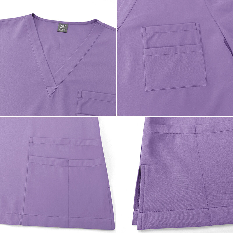 New Nurse Uniform Women Men Scrub Set V-Neck Top Straight Cargo Pants Summer
