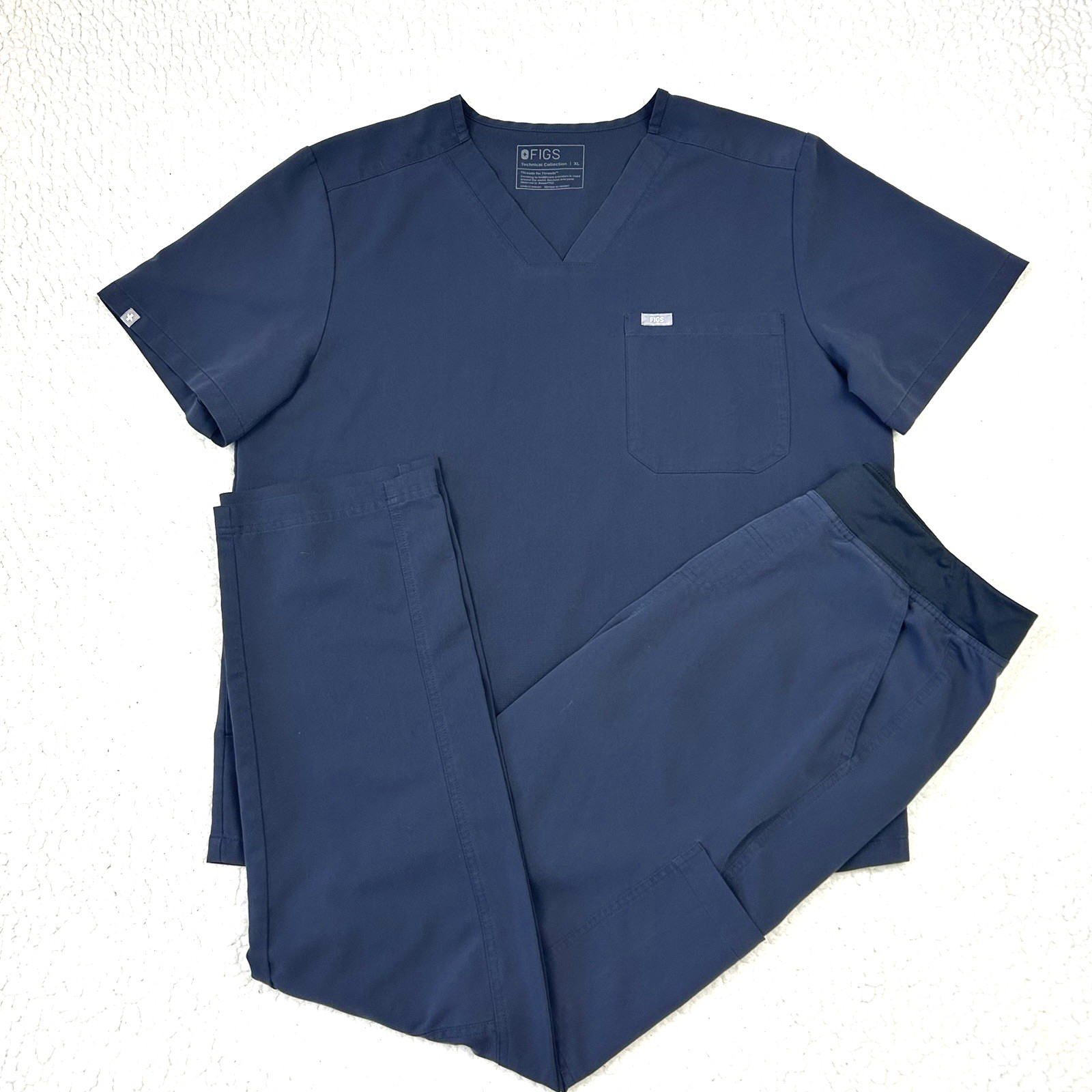 FIGS Scrub Set Technical Collection Mens XL Navy Top Size L Straight Leg Pants