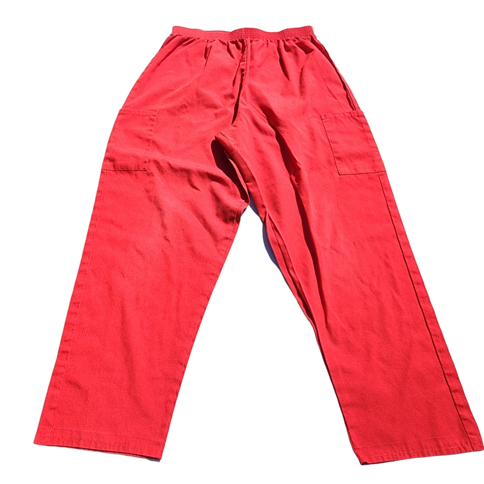 Fundamentals by White Swan Womens Red Scrub Pants Elastic Waist No Size Tag