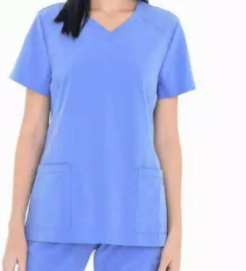 BT Supply Co. ~ Ladies’ Size XL ~ Scrub Top ~ V-Neck ~ Blue ~ Polyester/Spandex