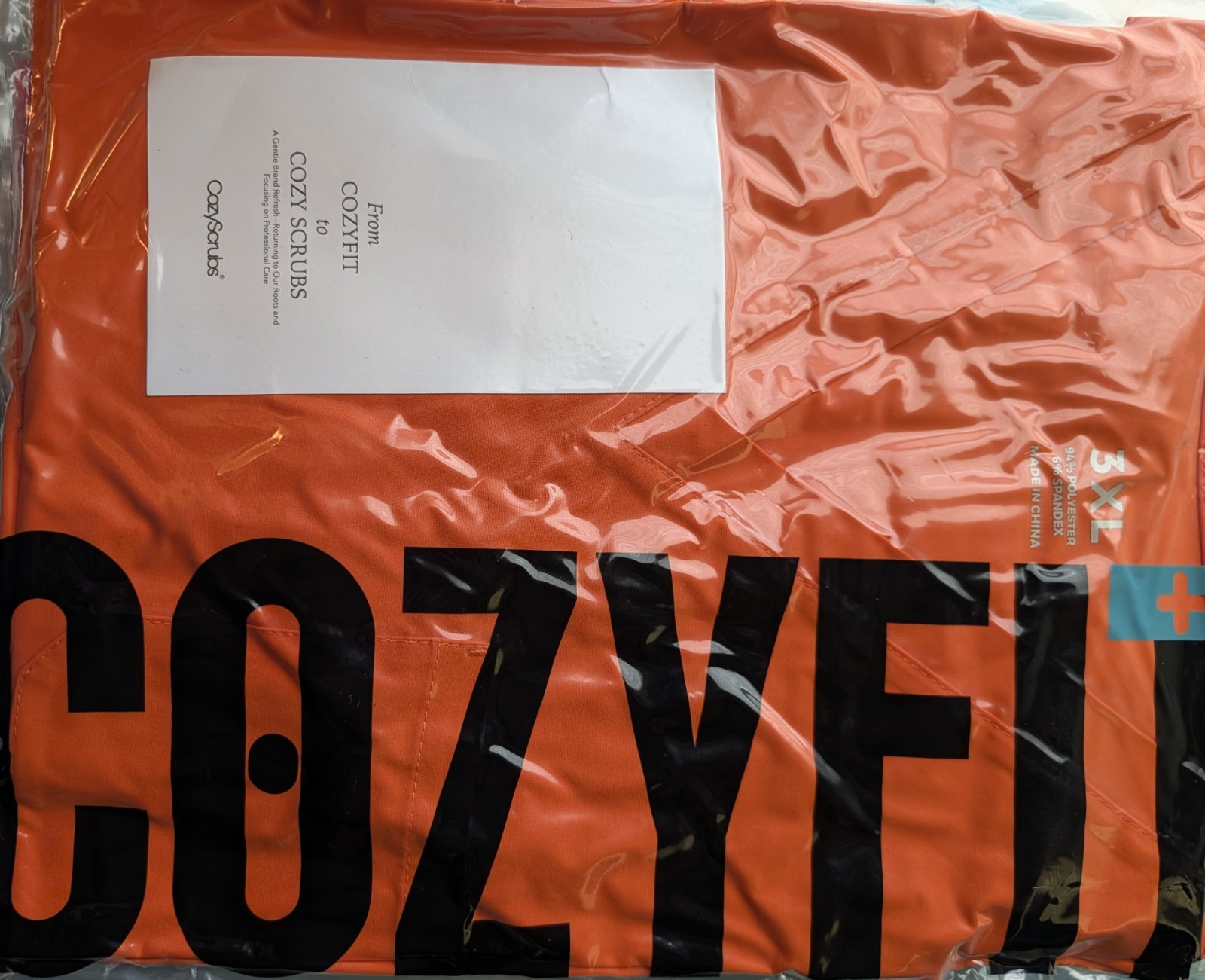 COZYFIT Cozy Scrubs Set Women 3XL Orange V-Neck Top & Pants NWT Uniform