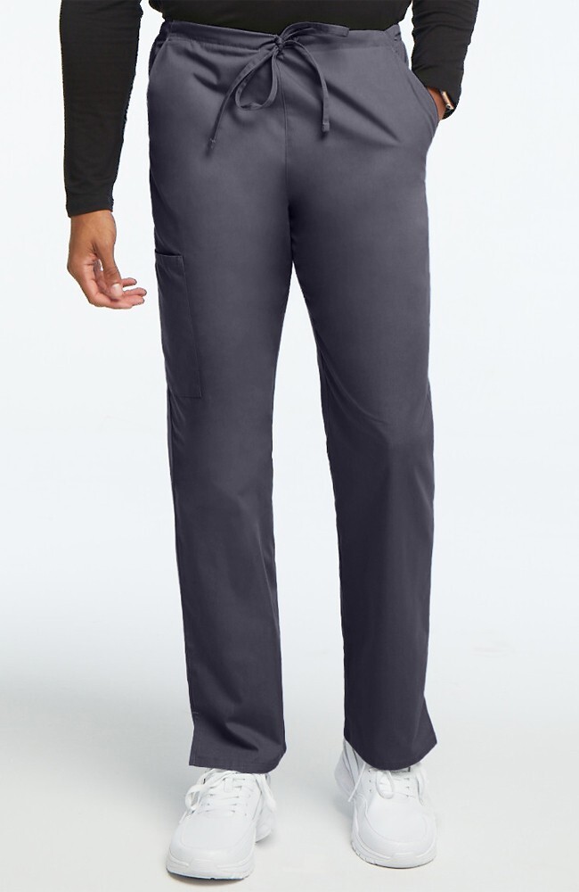 Basics by AllHeart Unisex 5 Pocket Cargo Scrub Pant PEWTER LG TALL LGT