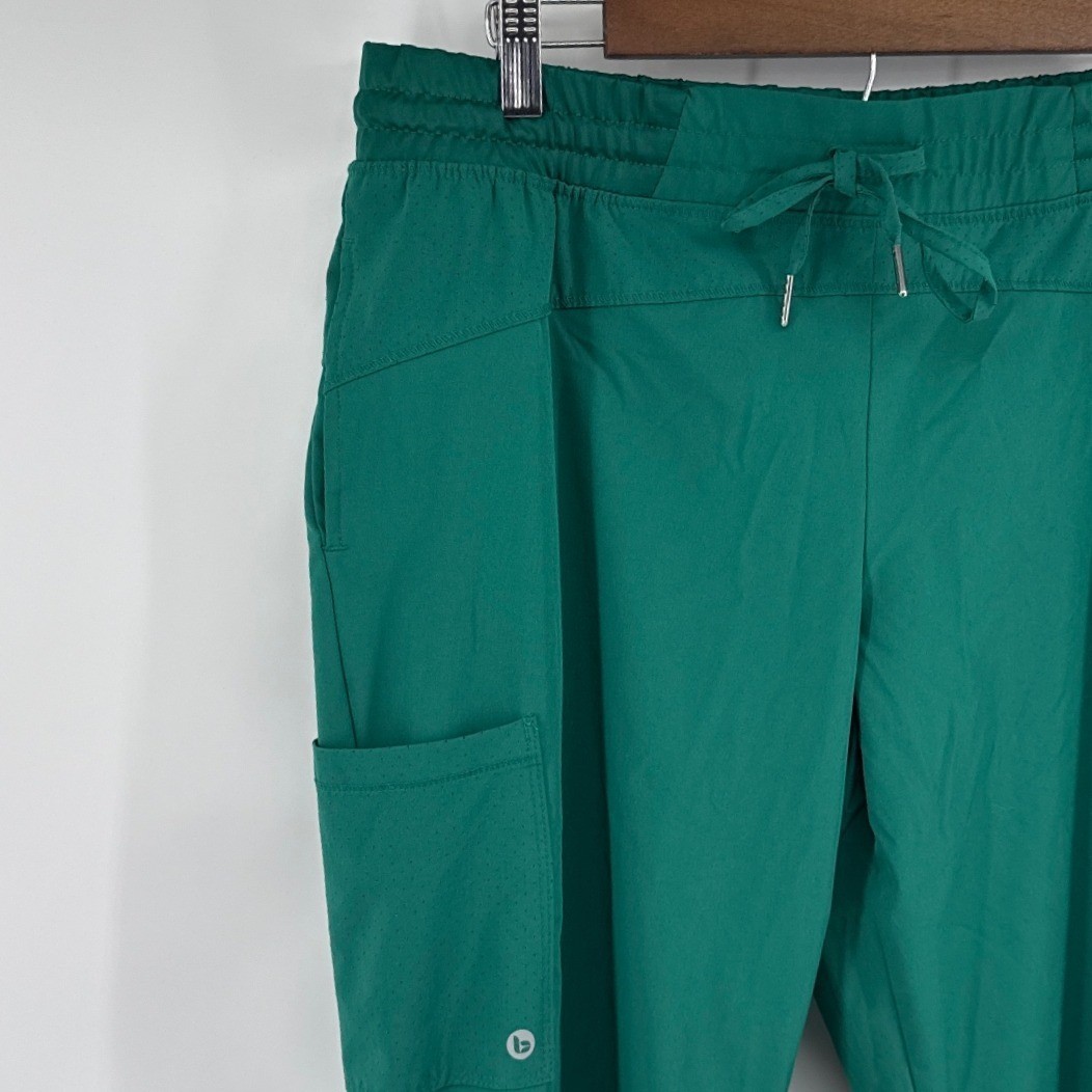 Barco One Womens Jogger Scrub Pants Hunter Green 4-Pocket Stretch Large BOP509