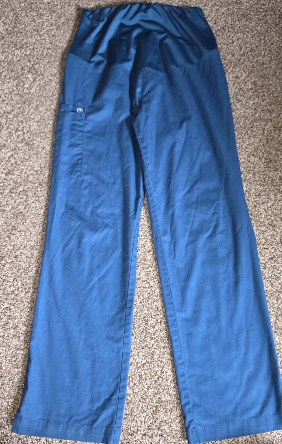 WonderWink Maternity Womens Scrub Cargo Pants Caribbean Blue Medium Reg 30″