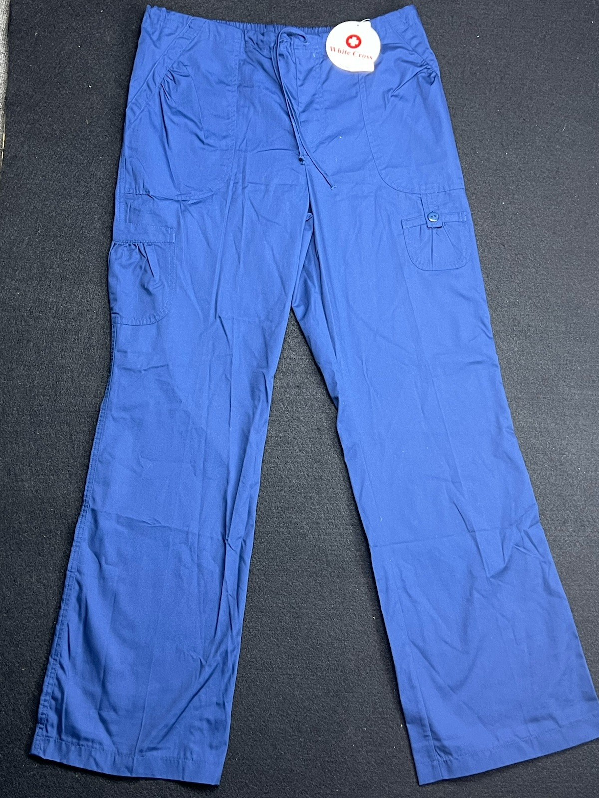 White Cross Navy Unisex Scrub Pants Size S Cotton Blend Medical Solid