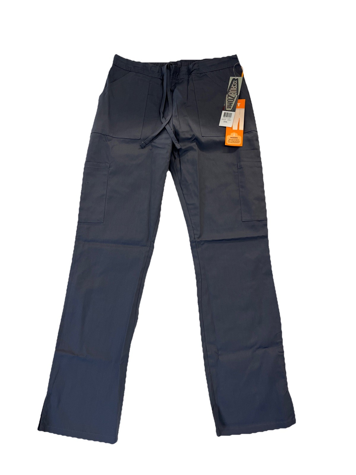 Landau ScrubZone Modern Tailored Fit Scrub Pants Grey Small Long Cargo NEW