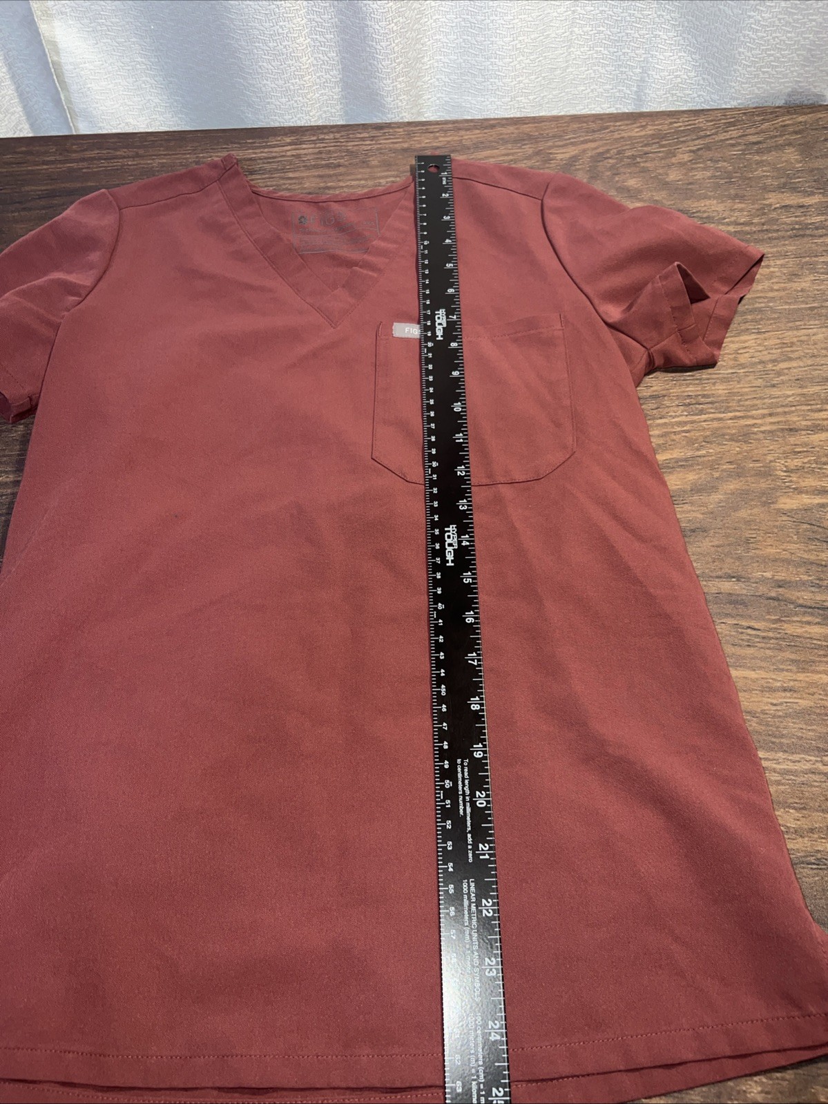 Figs Technical Collection Casma One Pocket Burgundy Scrub Top Size XXS