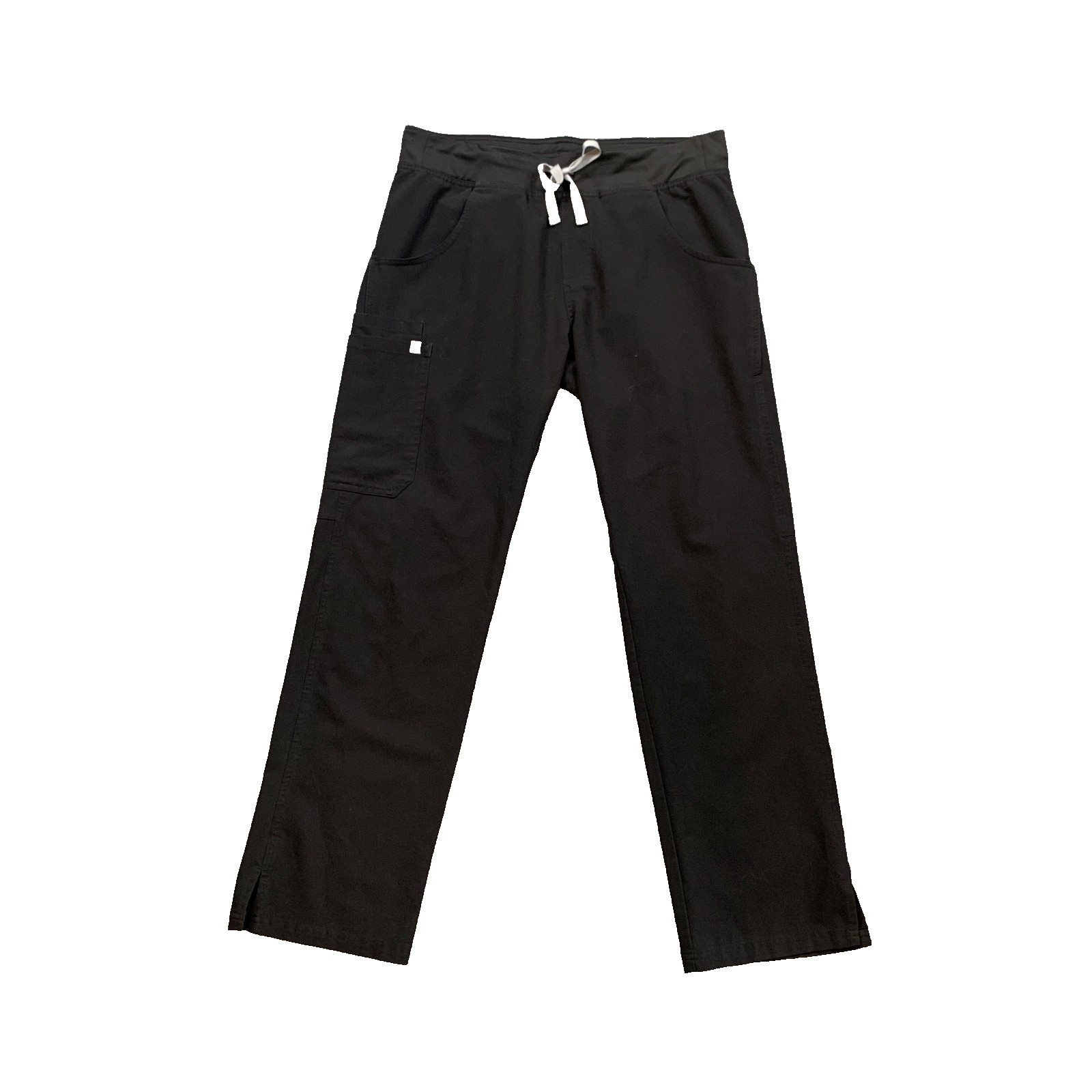 Figs Scrub Pants Womens M Medium Black Kade Straight Leg Drawcord Cargo Pocket