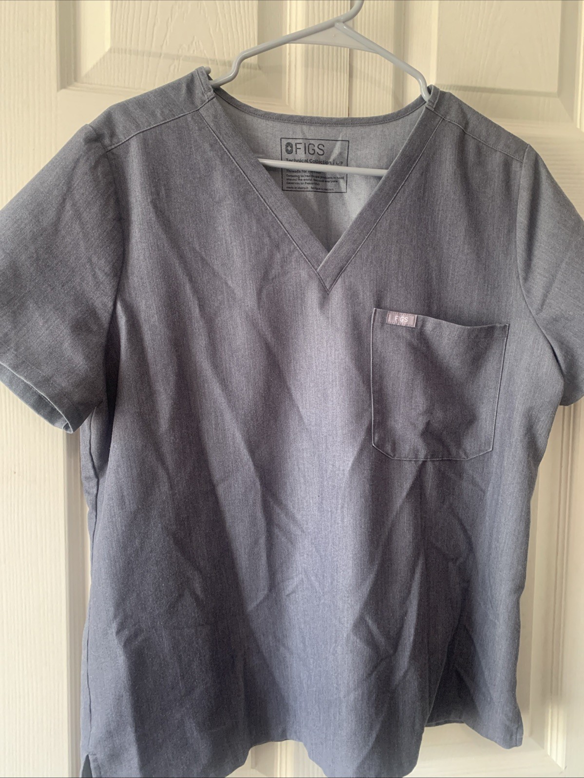 Figs Scrub Top Gray Catarina One Pocket FW1000 Technical | Women’s Size Large P