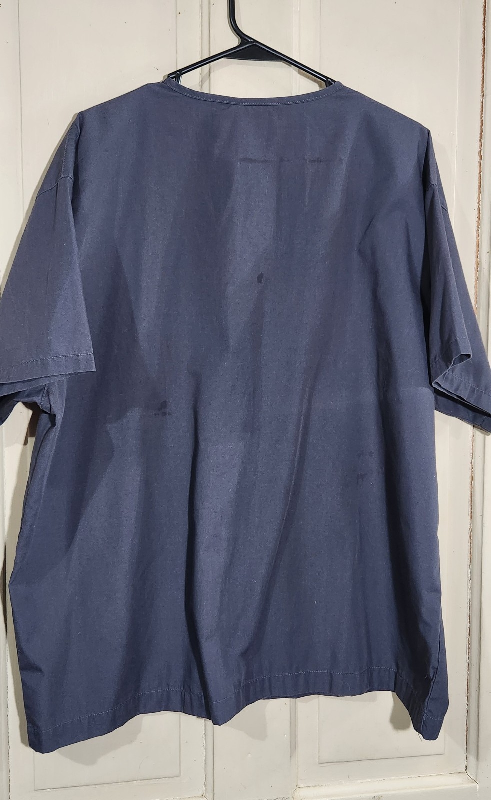 Lot of 2 AllHeart Basics Scrub Tops Navy Blue Sz L V-Neck Medical Nurse Uniform