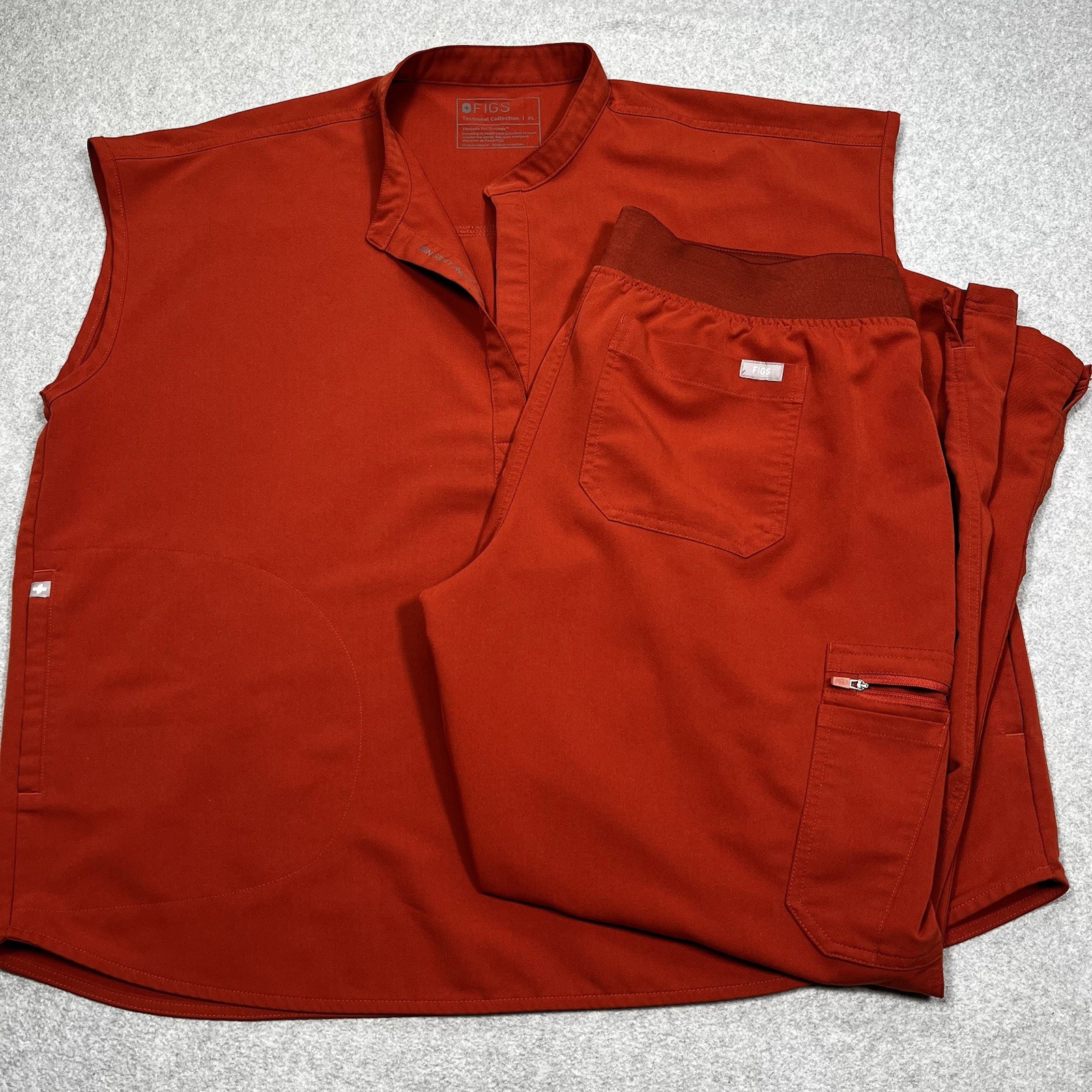 Figs Scrub Set Yola Pants Rafaela Top XL Orange Stretch WXXSW1003 W23SW2018