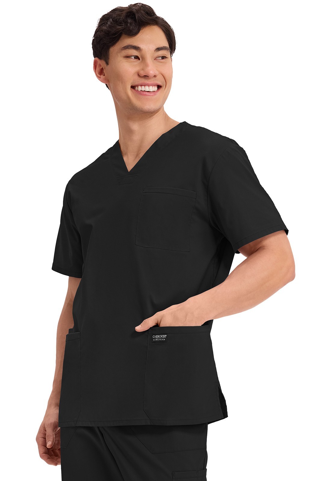 Scrubs Cherokee Workwear Men Tall V Neck Top WW695T BLK Black Free Shipping