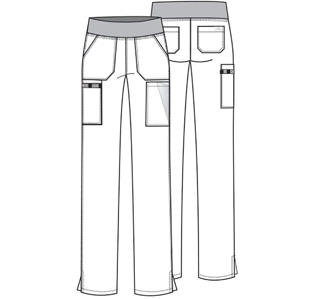 Dickies Women’s Scrub Pants Natural Rise Tapered Leg Pull-On Bottoms White Small