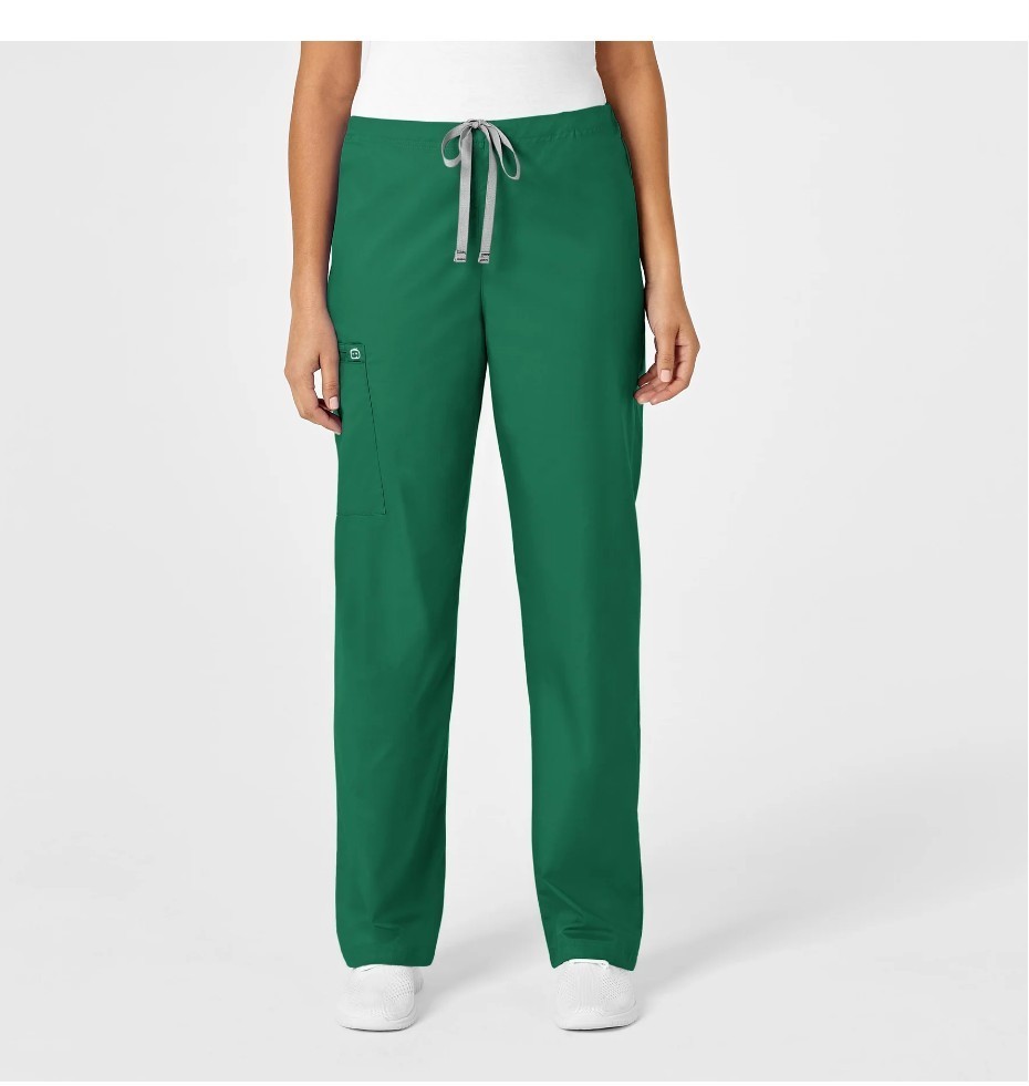 WonderWink WonderWork Stretch Pockets Women’s Scrub Pants -Hunter Green -MEDIUM