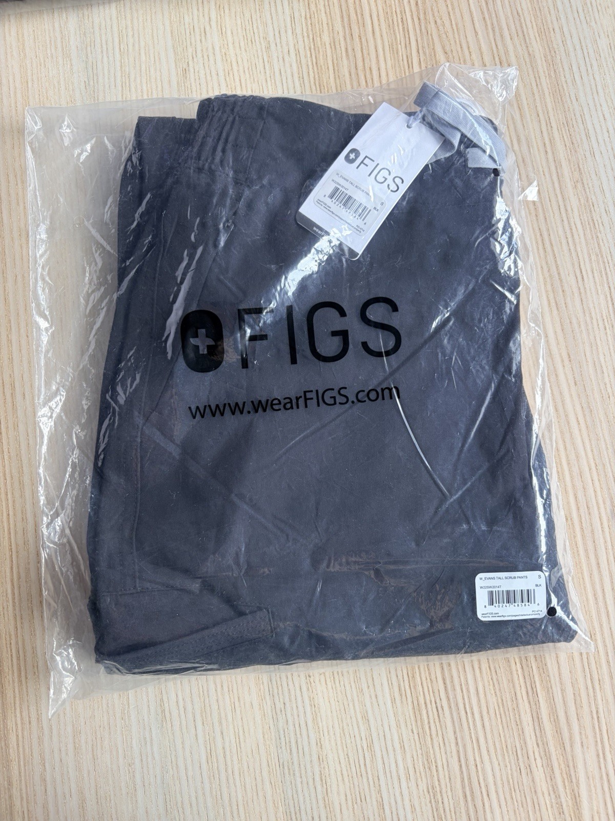 Figs EVANS TALL SCRUB PANTS Black Size Small
