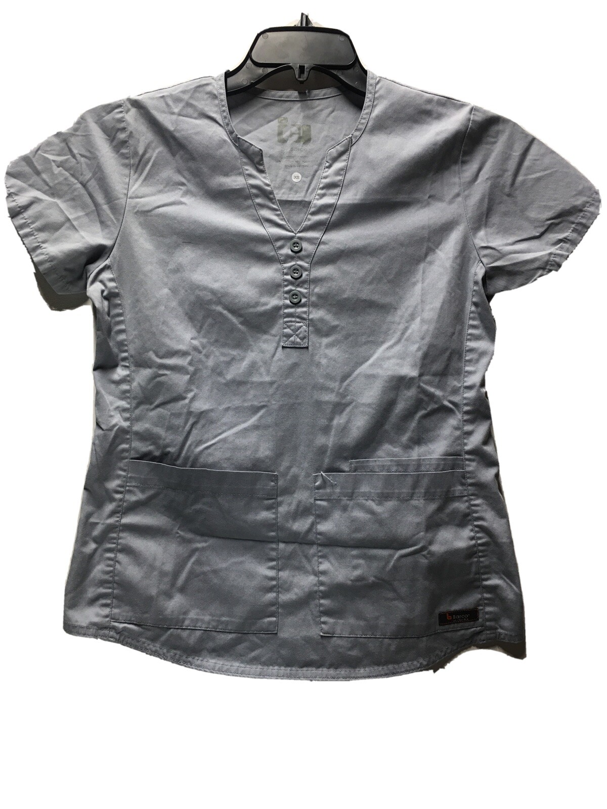 ICU By Barco Women’s Gray XS Y-neck Scrub Top