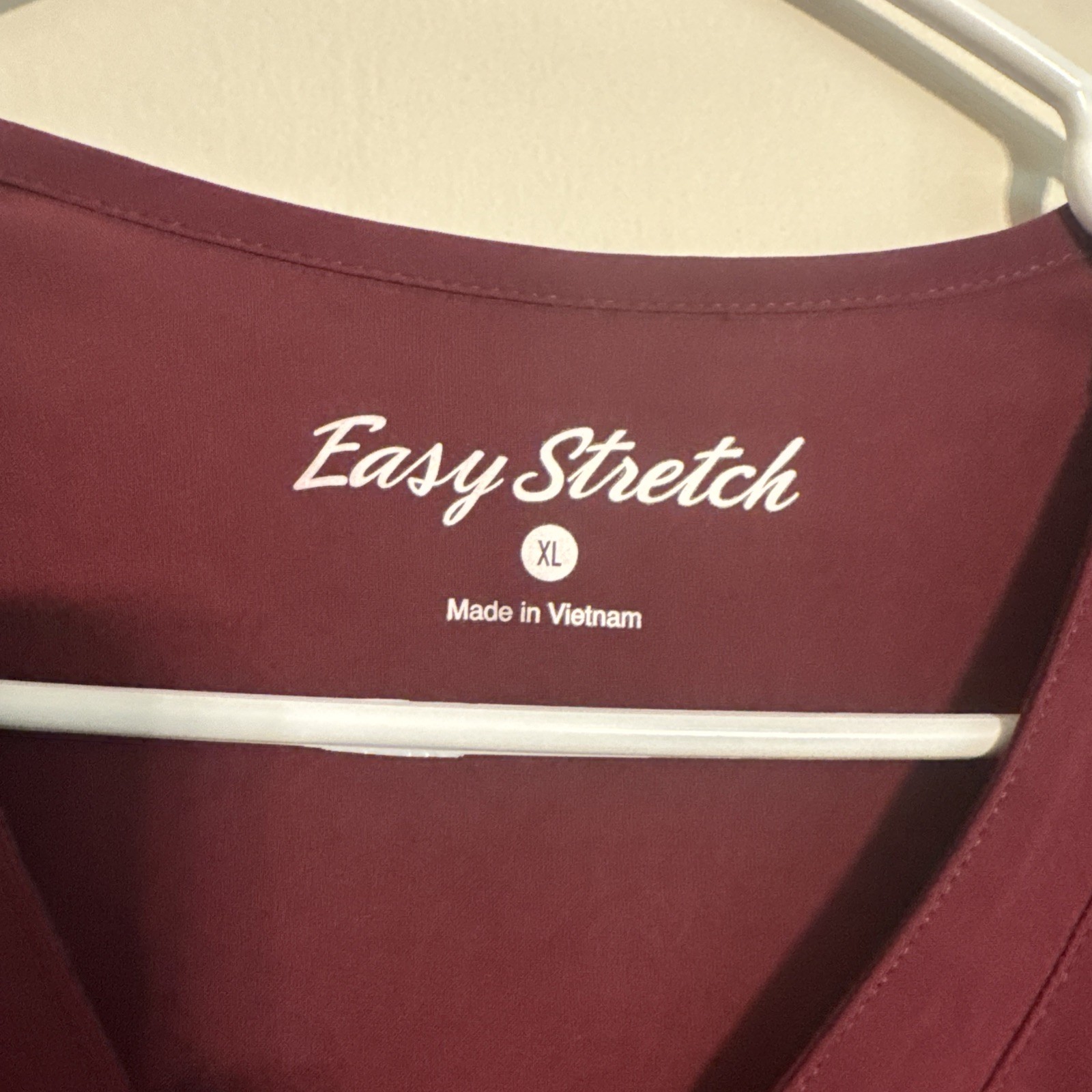 Easy Stretch Scrub Set With Jacket Wine Women’s Size XL