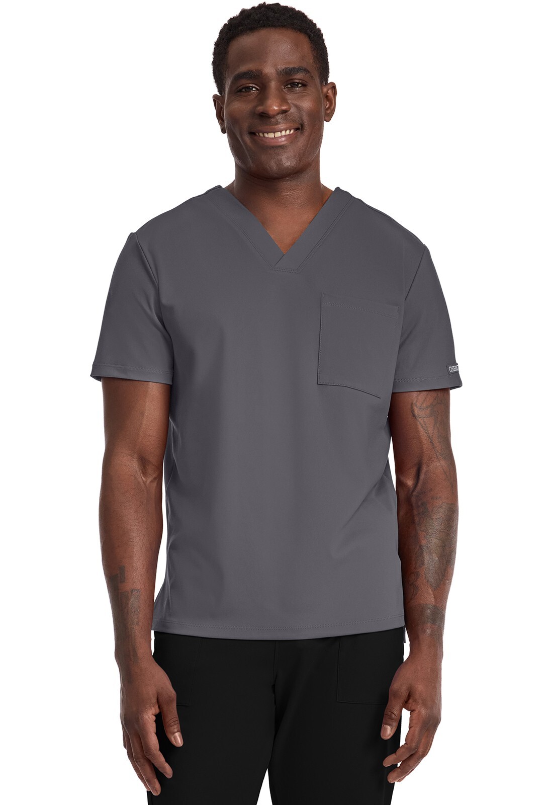 Cherokee Achieve Men’s 1-Pocket Tuck-In Top CK834 PWTN Pewter Free Shipping