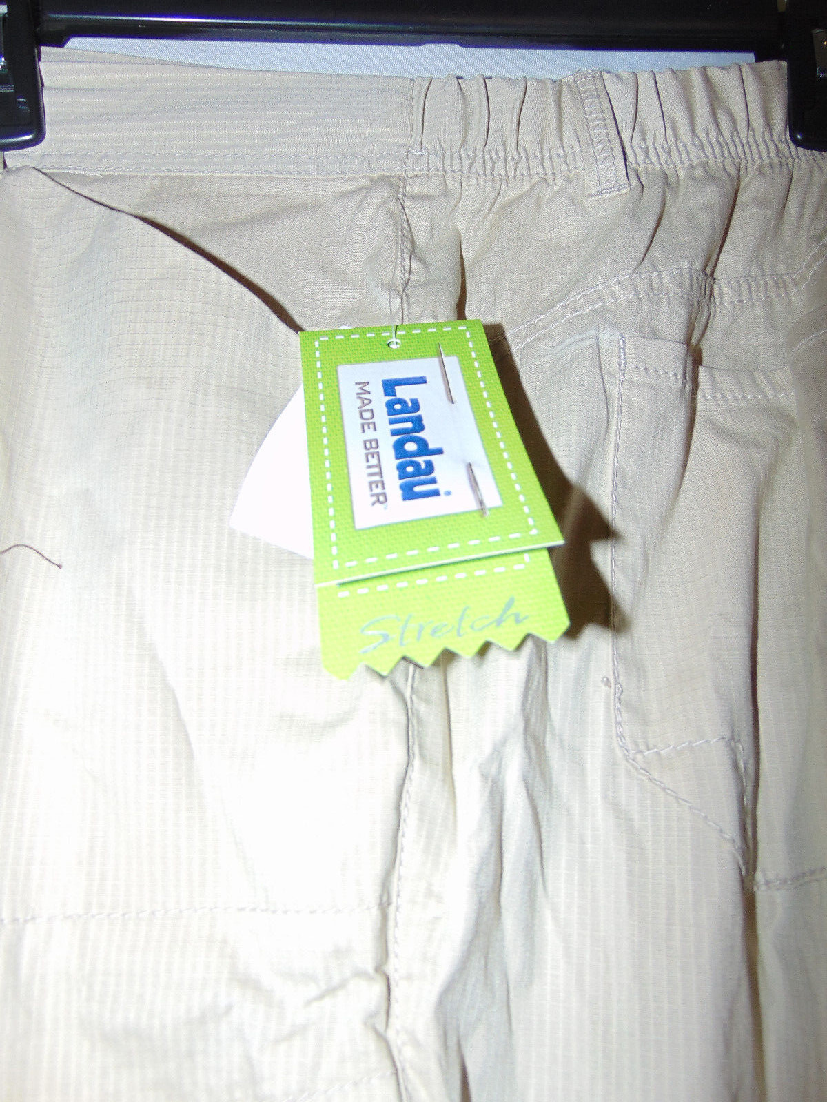 Landau Scrub Pants Womens Small Tall Beige Stretch Elastic Back Medical Uniform