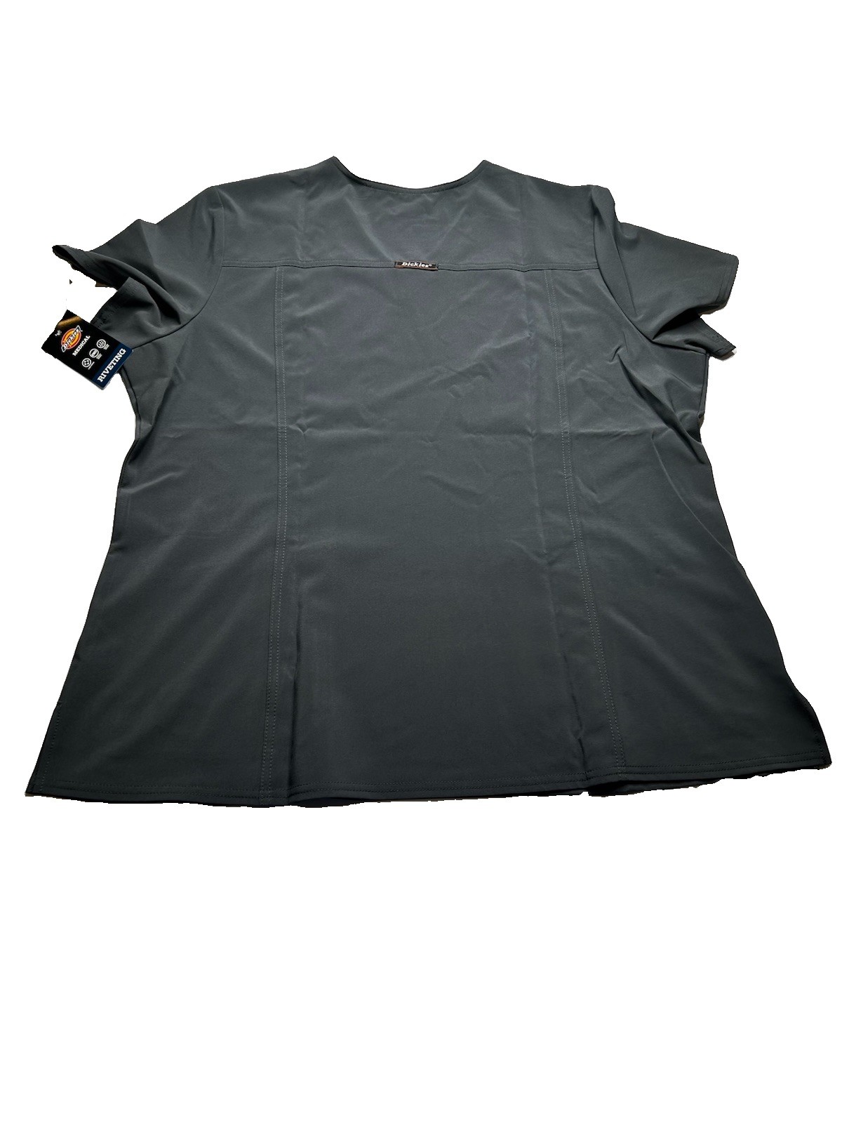 Dickies Riveting Women’s 2XL Charcoal Gray Scrub Top Stretch V-Neck NWT