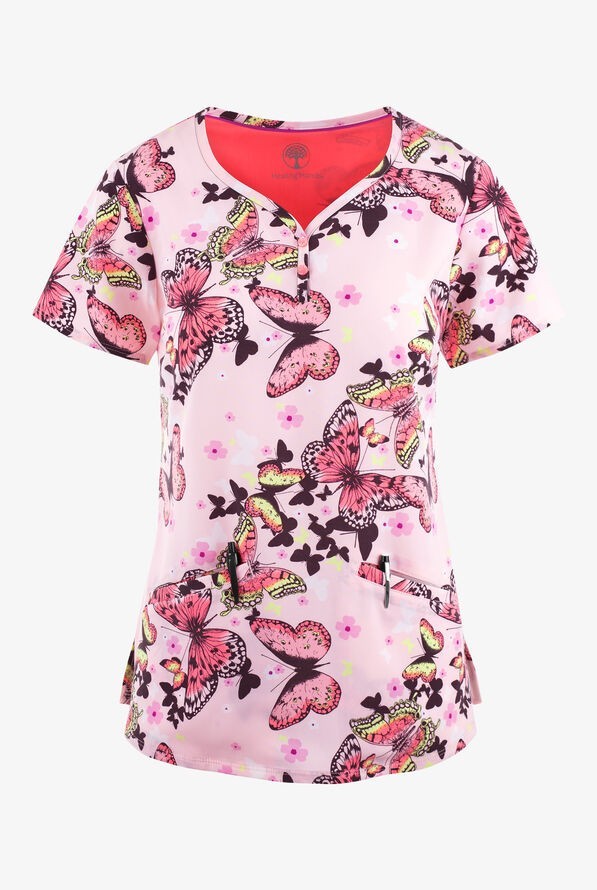 Healing Hands 2 Pocket Print Top Butterfly’s Journey -2218-BSJ