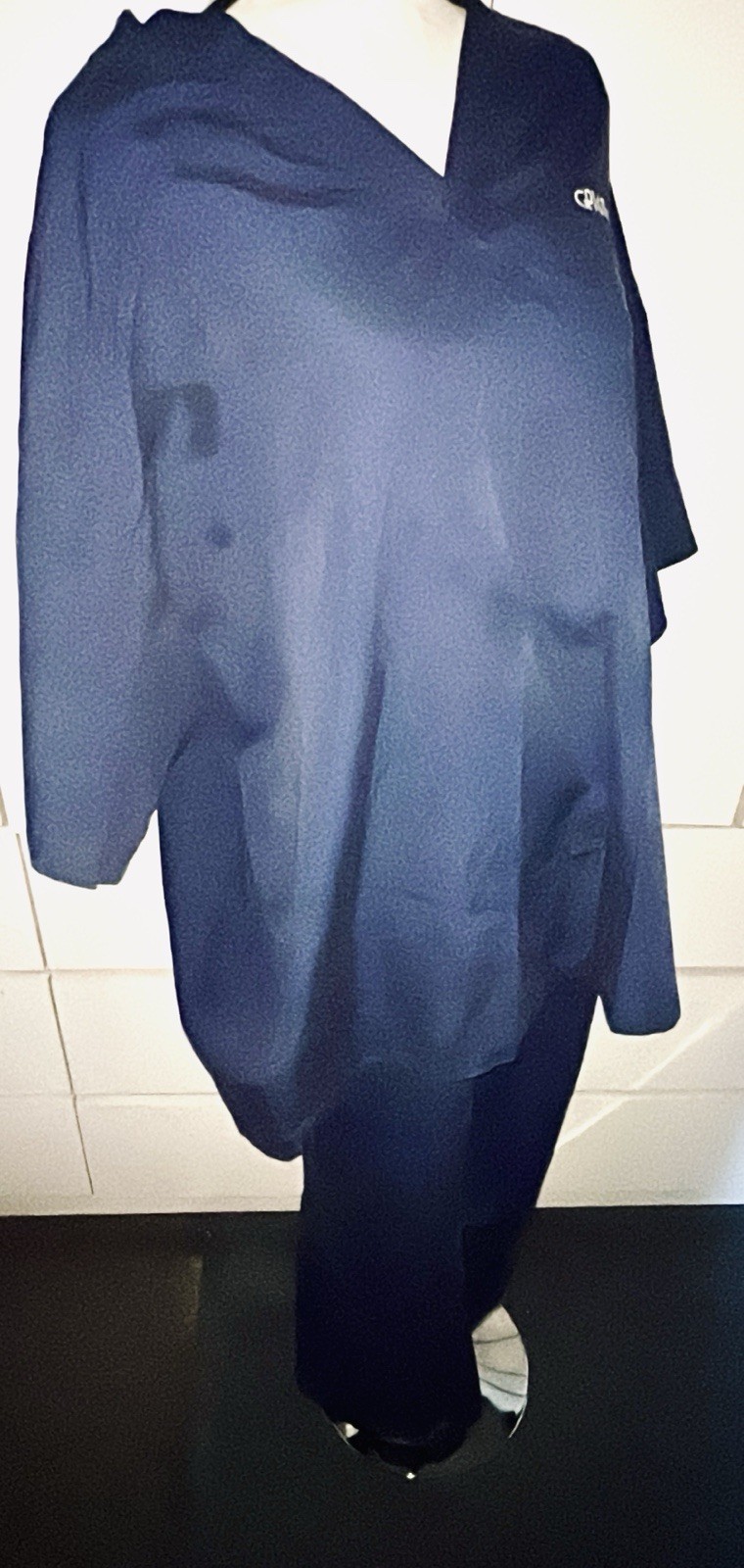 ALLHEART 65% POLY 35% COTTON NAVY UNISEX SCRUBS TOP PANTS SET UNISEX PEDIATRIACS