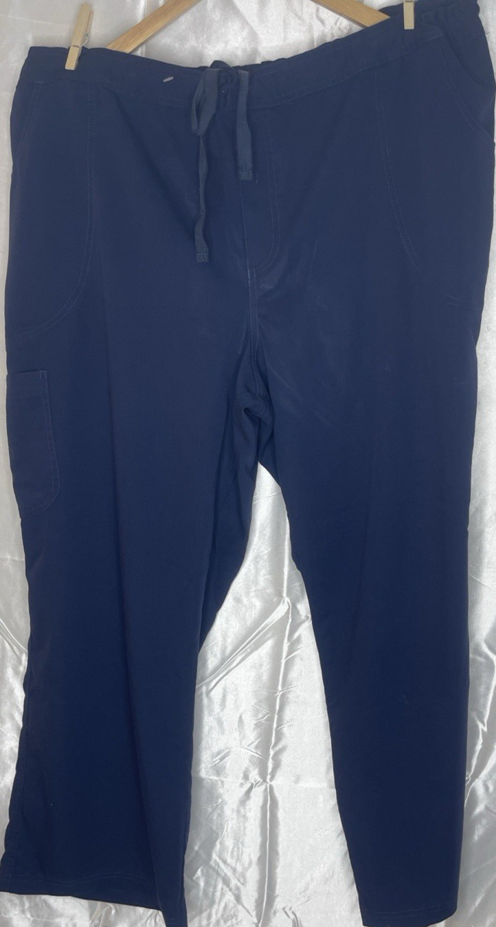 Urbane Ultimate Women’s P2X Petite Blue Scrub Pants Mid Rise Pockets Medical Nur