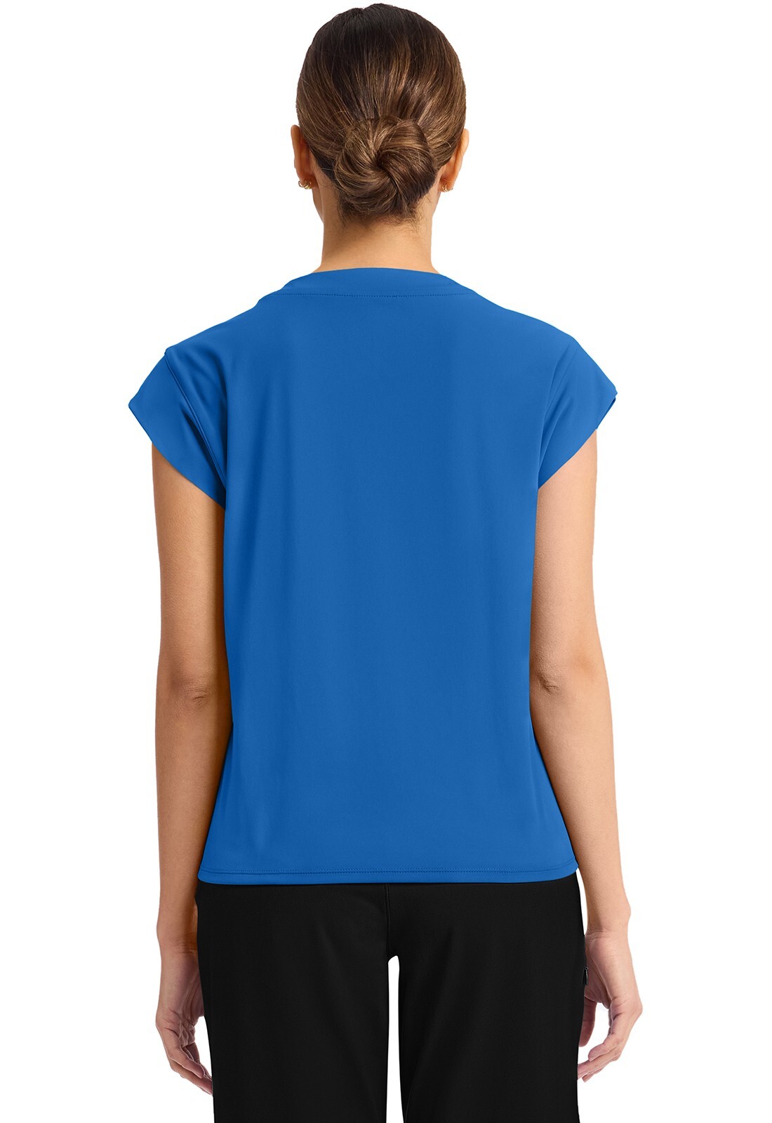 Cherokee Achieve Women’s 1-Pocket Crew Neck Top CK936 TRBE True Blue Free Ship