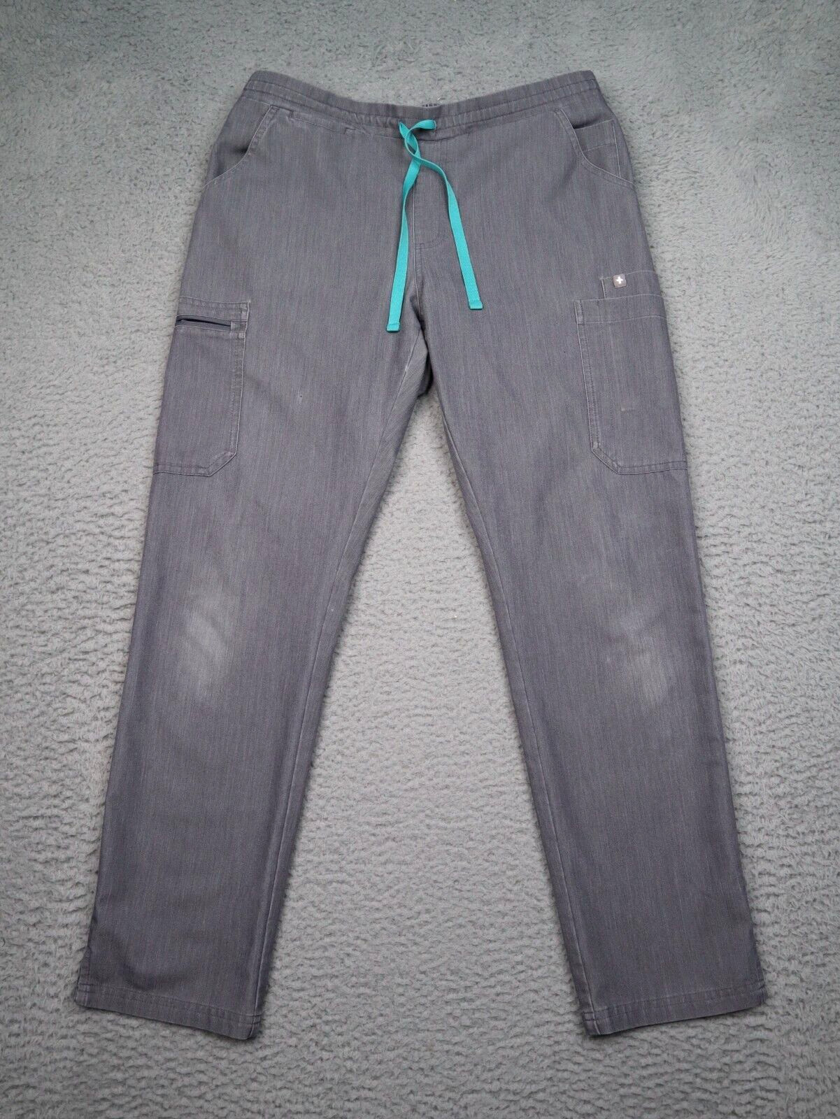Figs High Waisted Yola Skinny Scrub Pants Womens M Graphite (Knee Fade) TW2000R