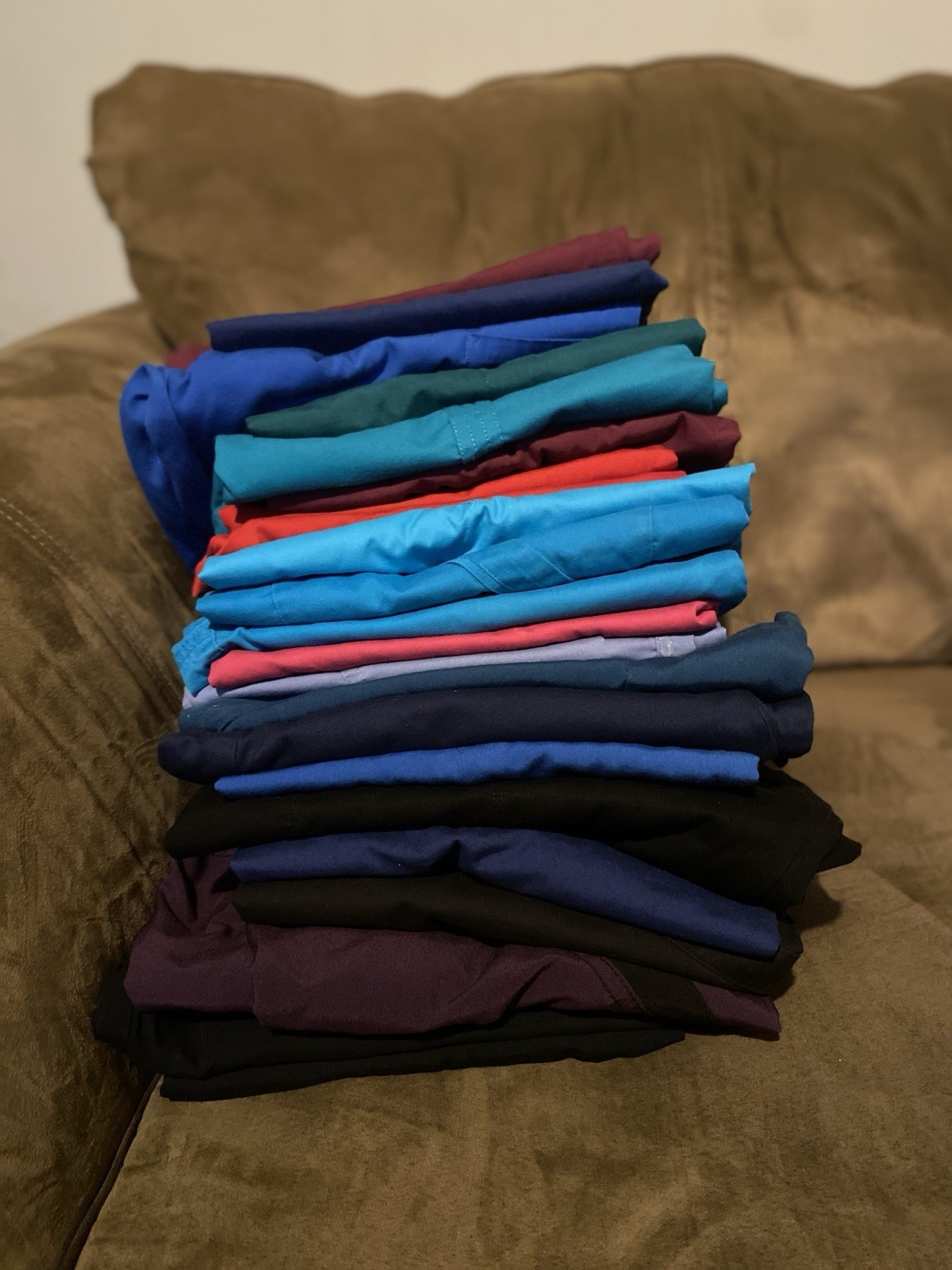 Medical Scrub Set Lot, Unisex Solid Pattern, Multicolor Assorted Uniform Pieces