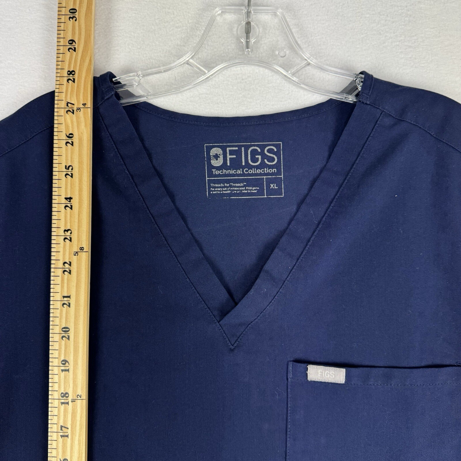 FIGS Technical Collection Scrub Top Womens XL Short Sleeve Blue Shirt FW1000