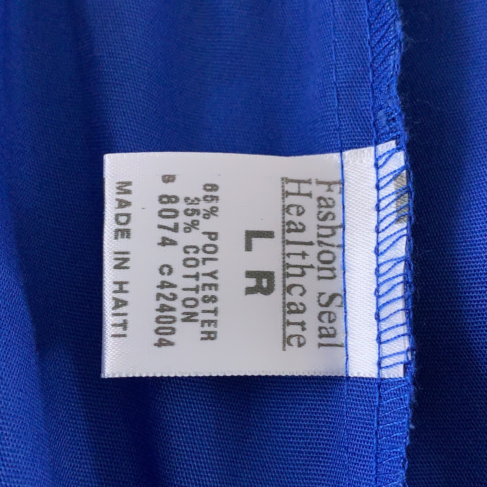 Fashion Seal Unisex Size Large Royal Blue Elastic Waist Cargo Scrub Pants New