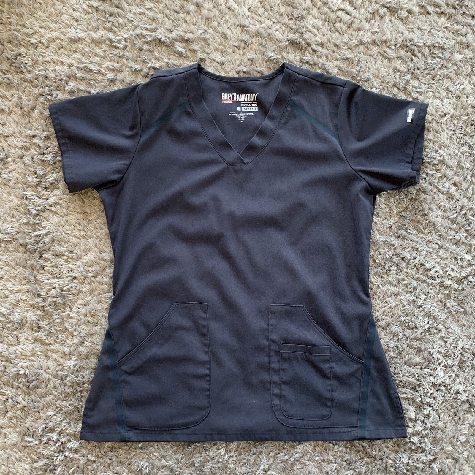 Grey’s Anatomy Impact V-neck Scrub Top Steel Gray Style 7188 Size Medium M NWOT