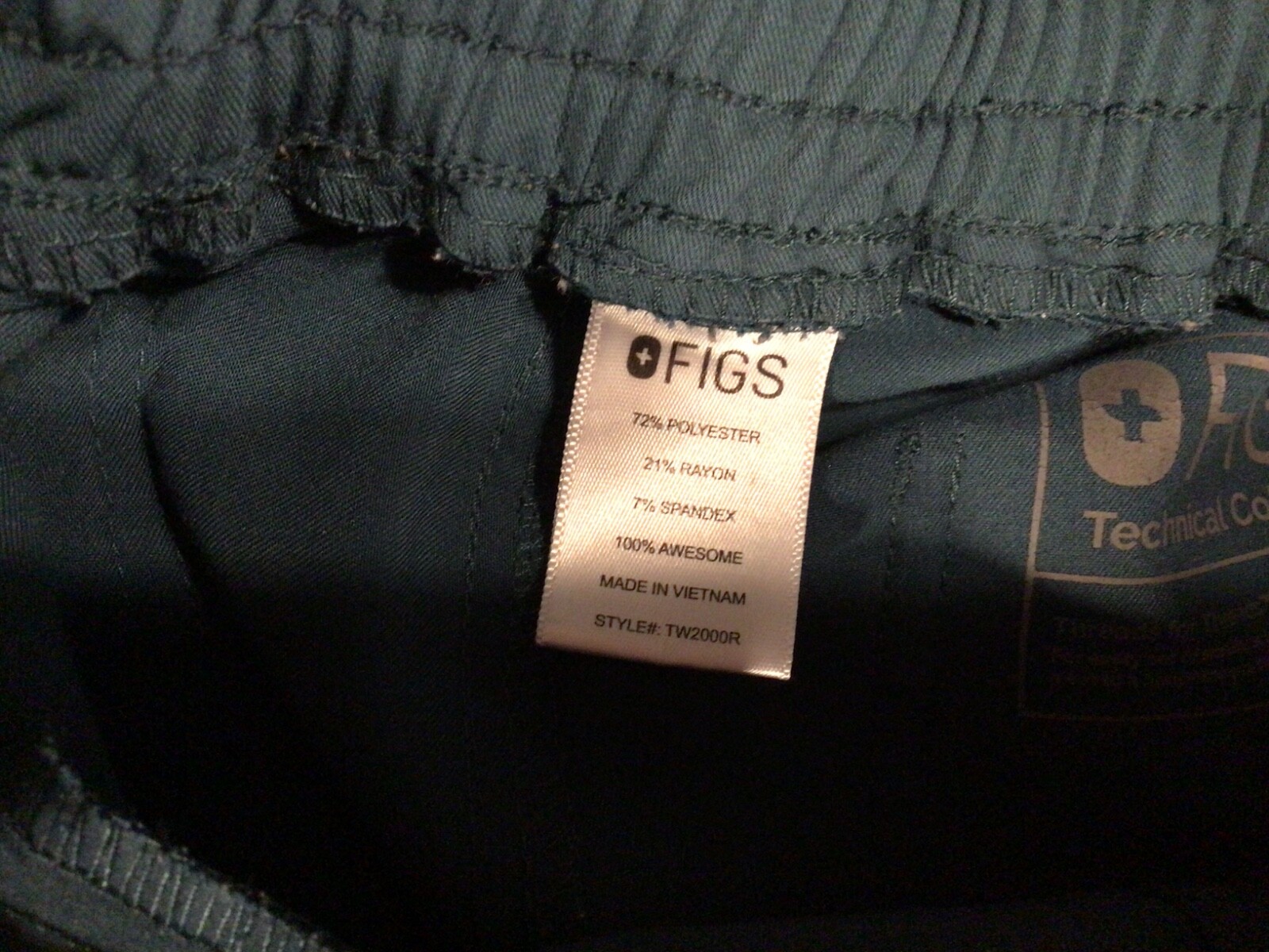 FIGS Yola Skinny Scrub Pants Women’s dark green MED Technical Collection TW2000R
