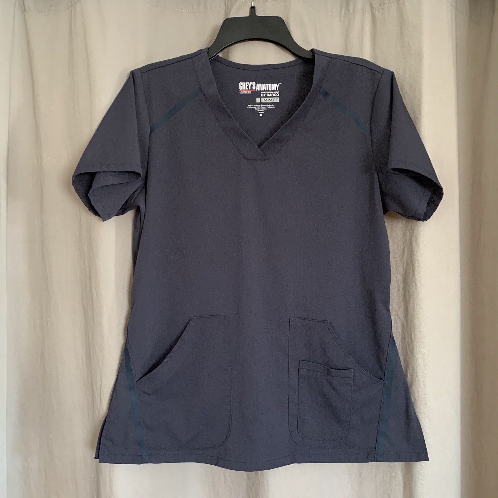 Grey’s Anatomy Impact V-neck Scrub Top Steel Gray Style 7188 Size Medium M NWOT