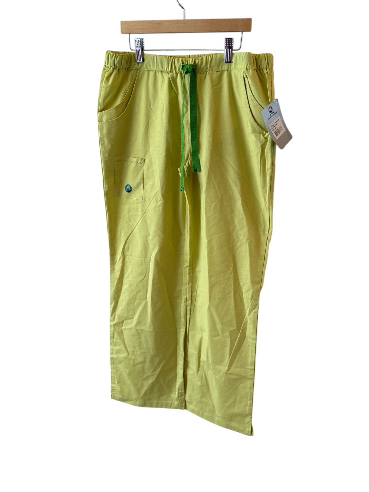 NWT CROCS Medical Apparel Scrub Pants Womens S/P Lime Green Accents Pull On