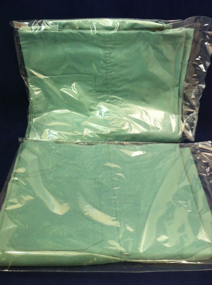 QTY 2 Men’s Surgical Operating Trousers Large Cotton Polyester Green Scrub Pants