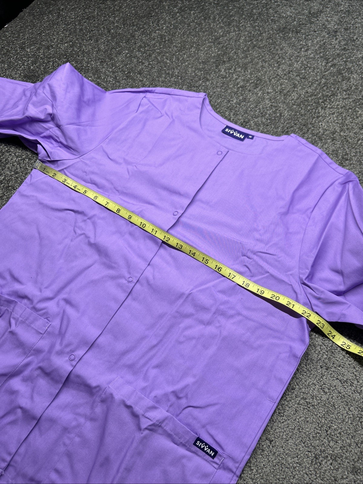 Adar Sivvan Scrubs Women’s Classic Fit Front Snap Warm Up Jacket Lavander M