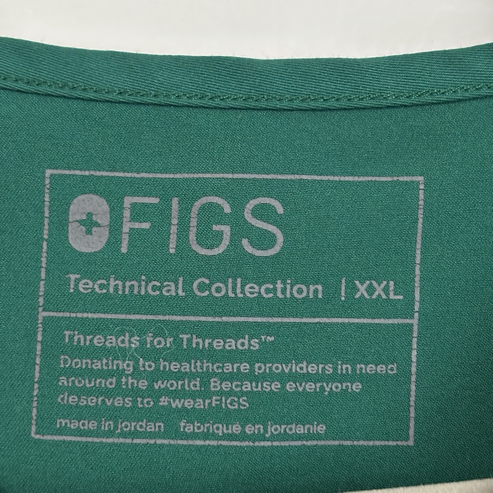 Figs Scrubs Casma Top Size XXL Technical Collection Hunter Green