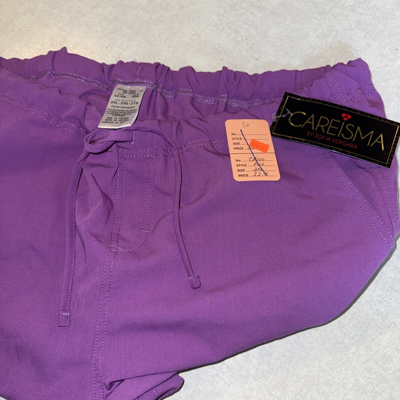 Careisma 2XL Scrub Pants, New With Tags. Soft no Wrinkle Fabric